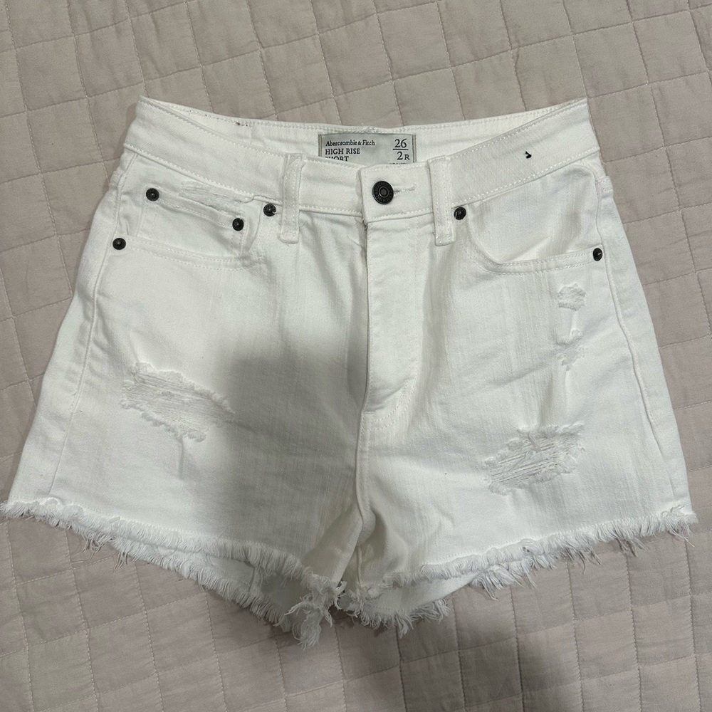Abercrombie & Fitch White Denim Shorts Size 2